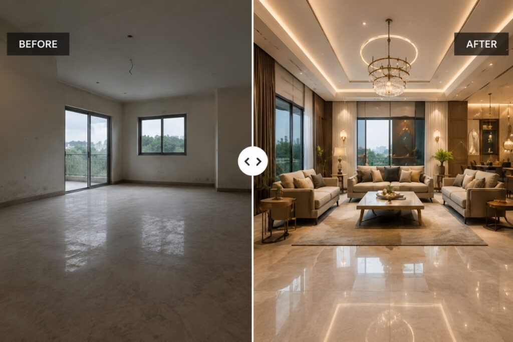 Interior Before and After